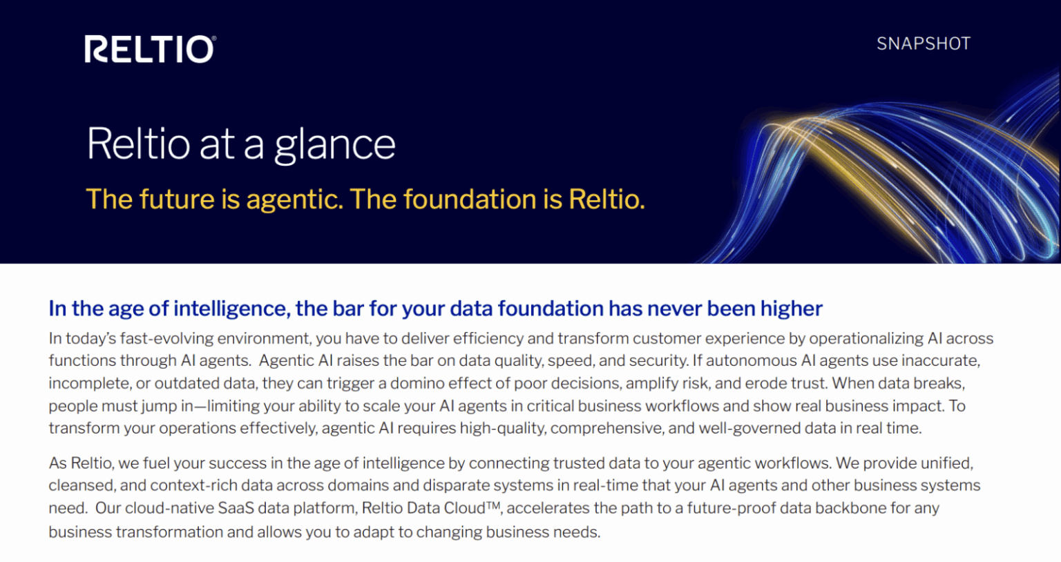Reltio at a Glance