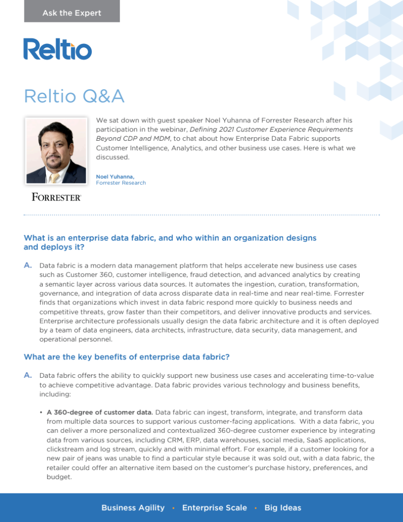 Featured image for Ask the Expert – Reltio Q&A with Forrester