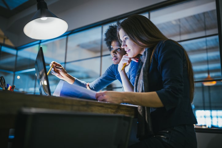 Coworkers Looking at a Knowledge Graph