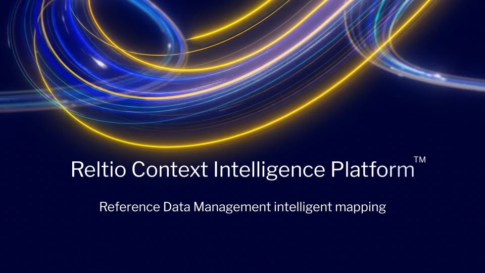 Reltio Reference Data Management intelligent mapping